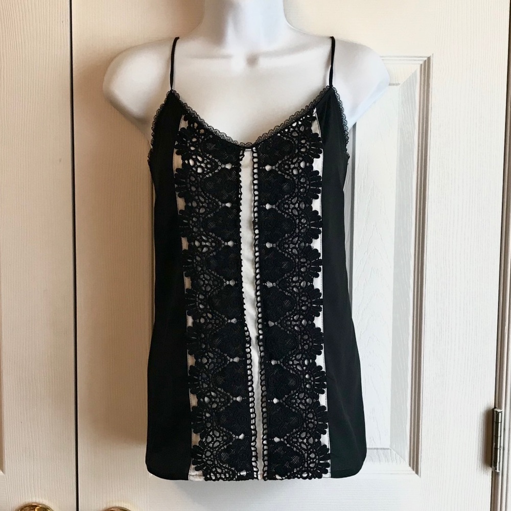 New York & Company Lace Embroidered Tank Top